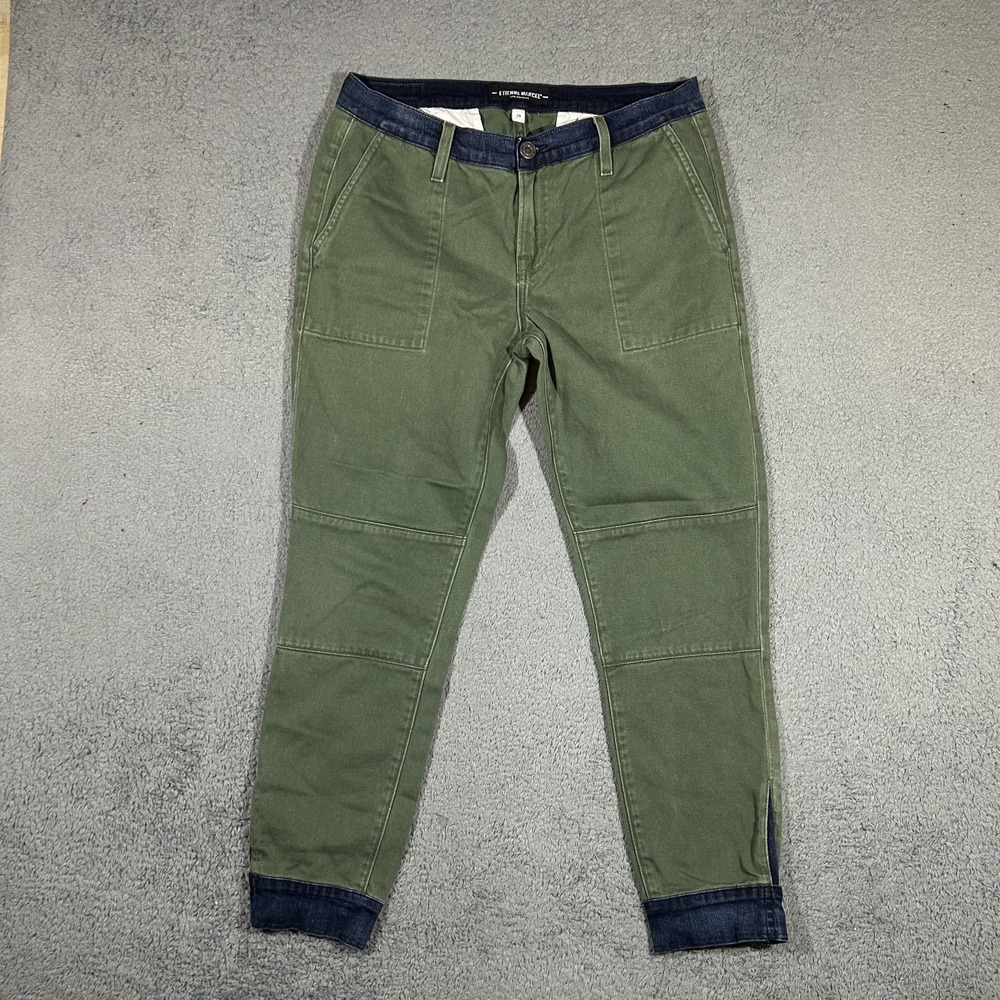Etienne Marcel Color Block Cropped Ankle Slim Fit Utility Pants Women's 29 #4035